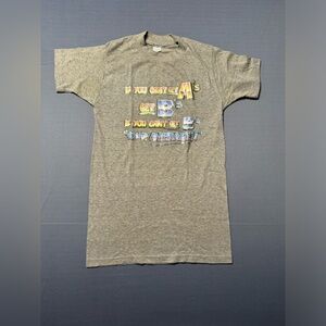 Vintage “If you can't get a B get a B" funny joke tee - grey and multicolored S